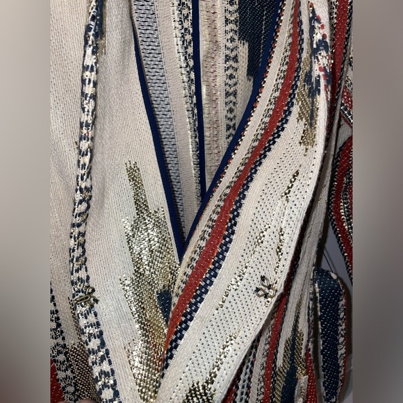 New! 🤠 Ramy Brook Cody Belted Fringe Jacquard Western Boho Cardigan/ Jacket 🤠 S - Picture 12 of 16